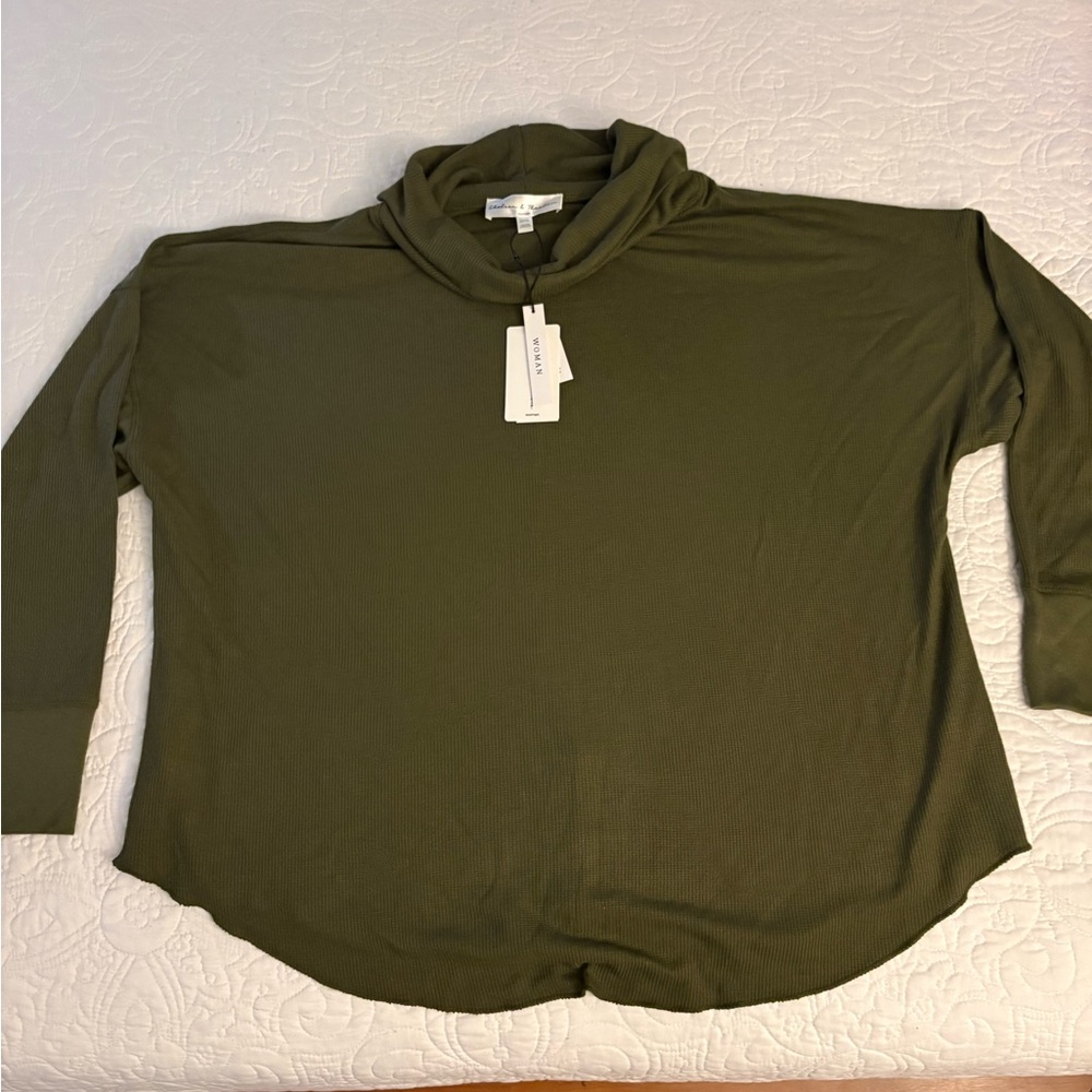 Chelsea & Theodore Forest Green Knit Top
